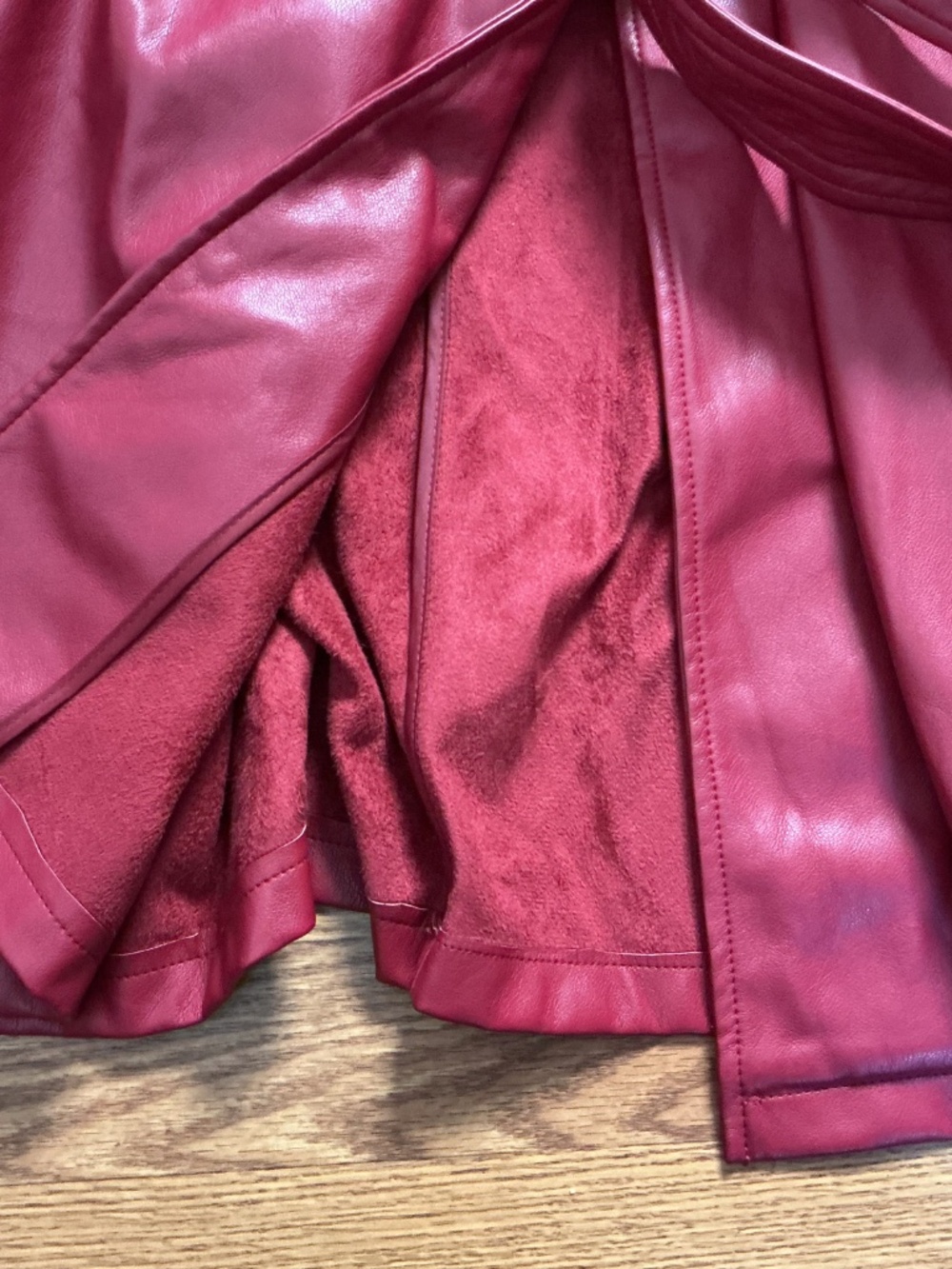 Marc New York Red Faux Leather Belted Collared Tunic Vest Size M - Picture 2 of 6